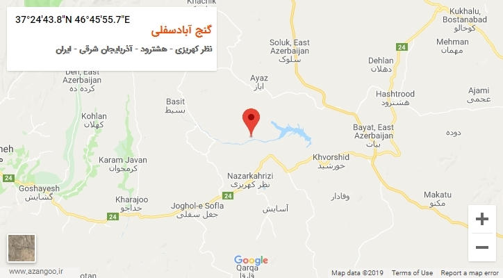 روستای گنج آبادسفلی بر روی نقشه