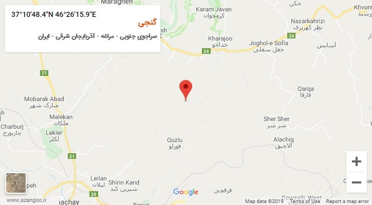 روستای گنجی بر روی نقشه
