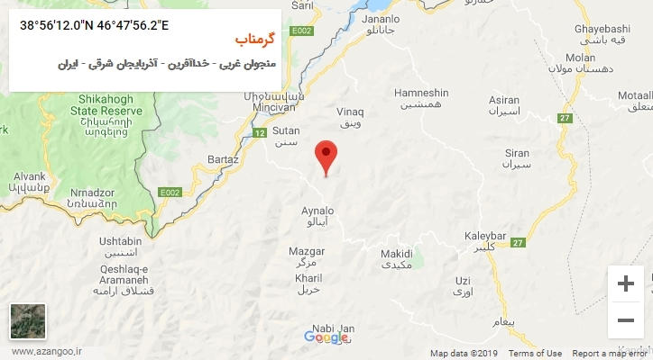 روستای گرمناب بر روی نقشه