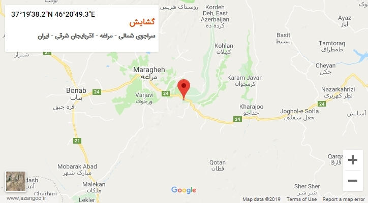روستای گشایش بر روی نقشه