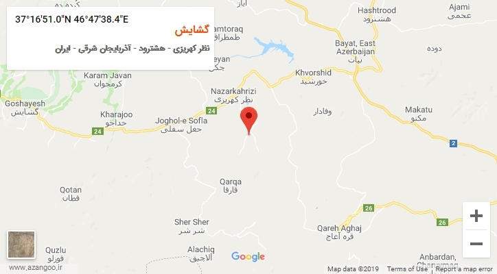 روستای گشایش بر روی نقشه