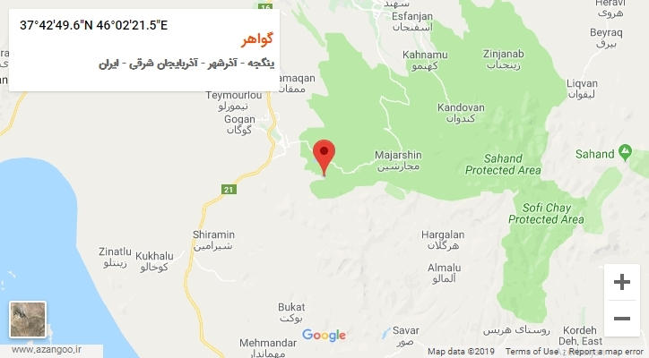 روستای گواهر بر روی نقشه