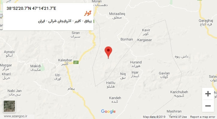 روستای گوار بر روی نقشه