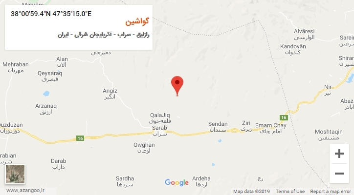 روستای گواشین بر روی نقشه