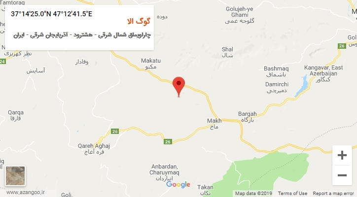 روستای گوگ الا بر روی نقشه