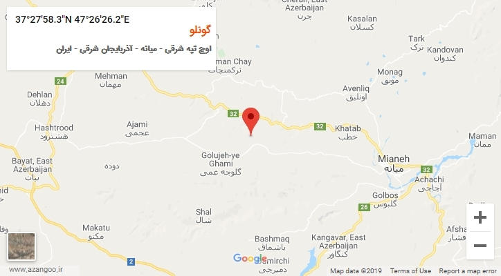 روستای گونلو بر روی نقشه