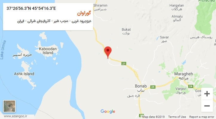 روستای گوراوان بر روی نقشه