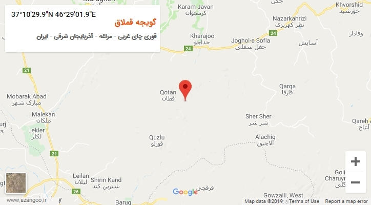 روستای گویجه قملاق بر روی نقشه