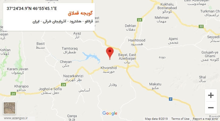 روستای گویجه قملاق بر روی نقشه