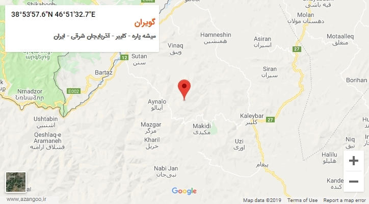 روستای گویران بر روی نقشه