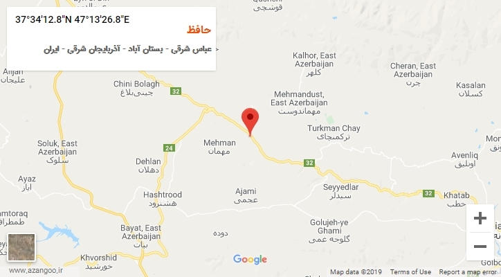 روستای حافظ بر روی نقشه