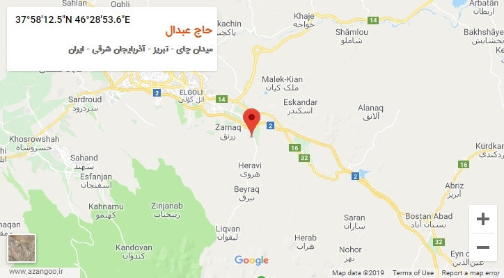 روستای حاج عبدال بر روی نقشه