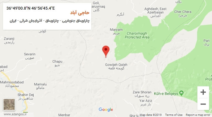 روستای حاجی آباد بر روی نقشه