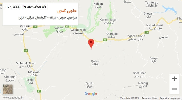 روستای حاجی کندی بر روی نقشه
