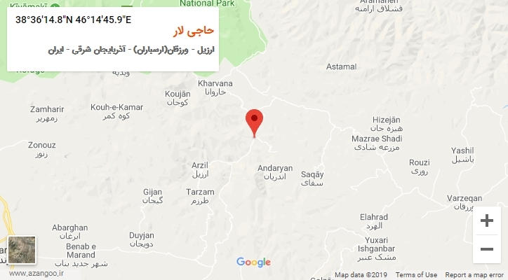 روستای حاجی لار بر روی نقشه