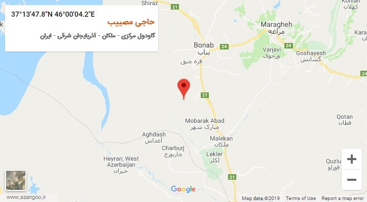 روستای حاجی مصییب بر روی نقشه
