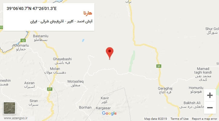 روستای هارنا بر روی نقشه