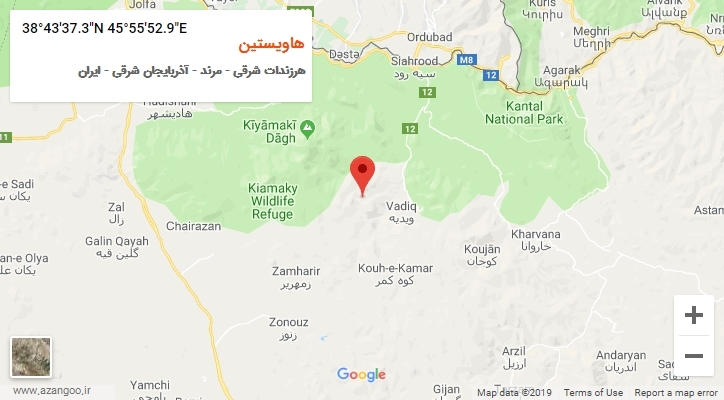 روستای هاویستین بر روی نقشه