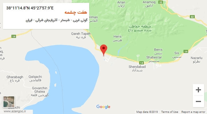 روستای هفت چشمه بر روی نقشه
