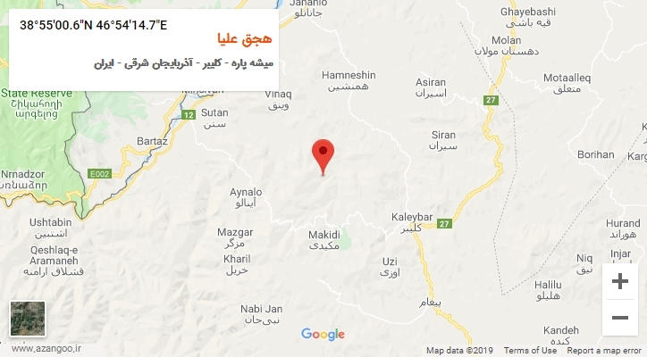 روستای هجق علیا بر روی نقشه