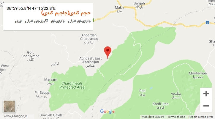 روستای حجم کندی(جاجیم کندی) بر روی نقشه