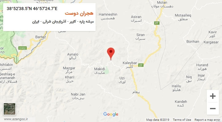 روستای هجران دوست بر روی نقشه
