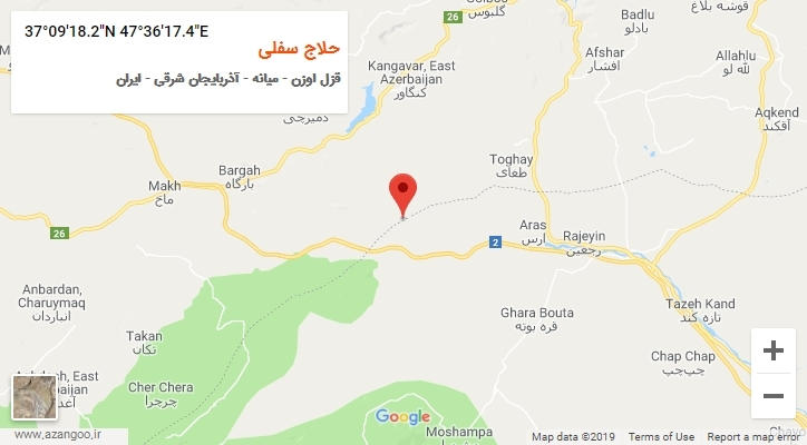 روستای حلاج سفلی بر روی نقشه
