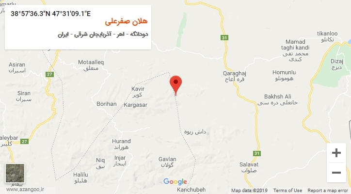روستای هلان صفرعلی بر روی نقشه