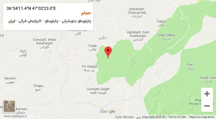 روستای حمام بر روی نقشه