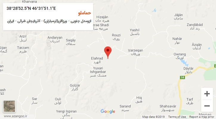 روستای حماملو بر روی نقشه