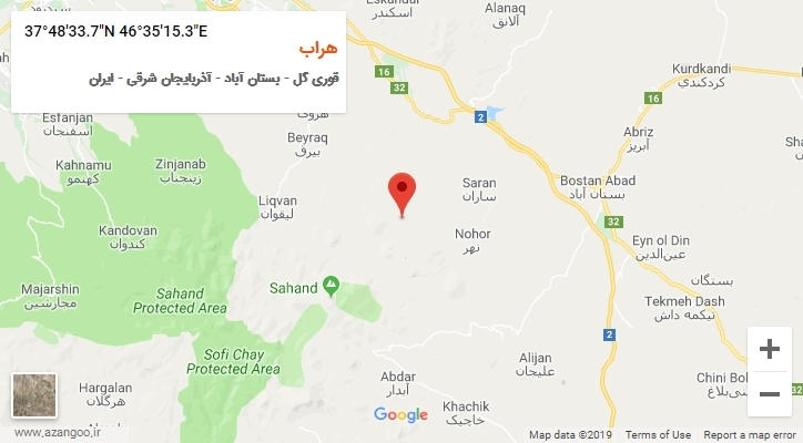 روستای هراب بر روی نقشه