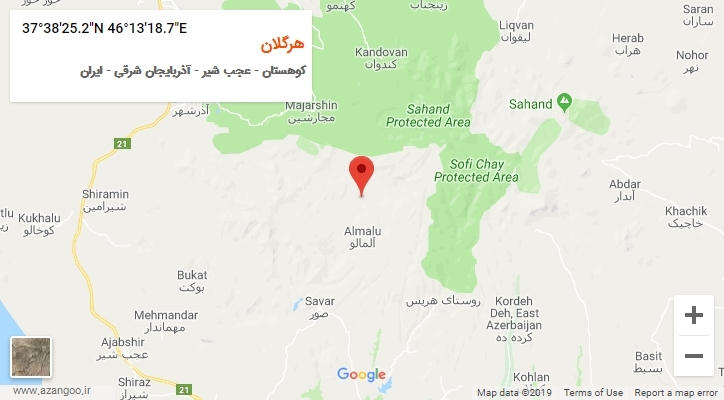 روستای هرگلان بر روی نقشه