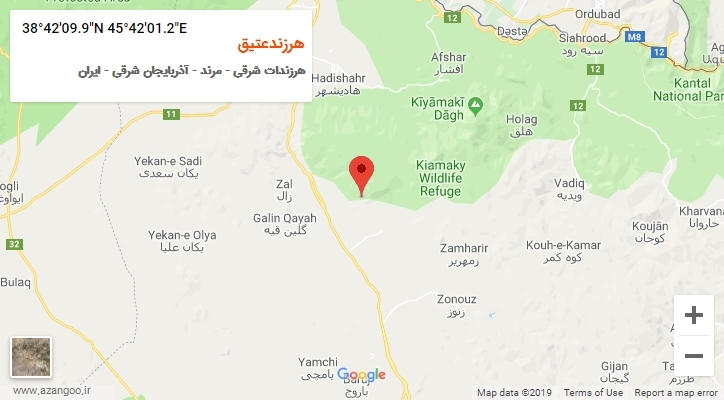 روستای هرزندعتیق بر روی نقشه