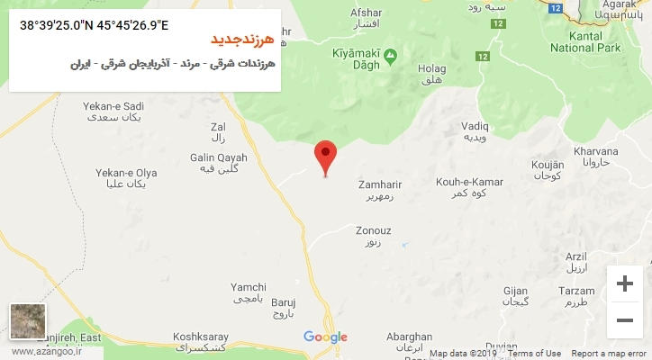 روستای هرزندجدید بر روی نقشه