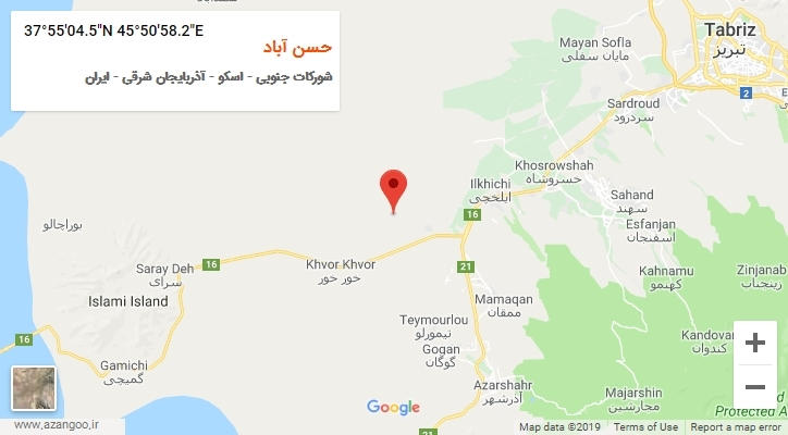روستای حسن آباد بر روی نقشه