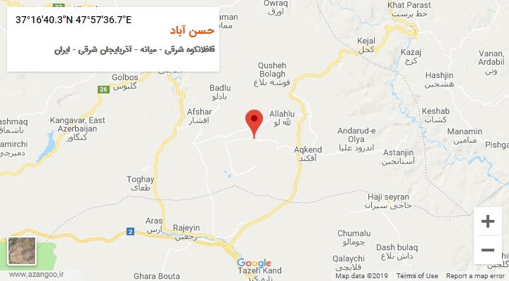 روستای حسن آباد بر روی نقشه