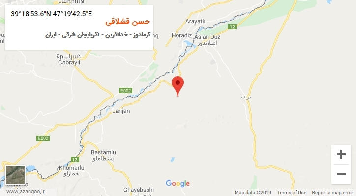 روستای حسن قشلاقی بر روی نقشه