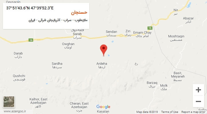 روستای حسنجان بر روی نقشه