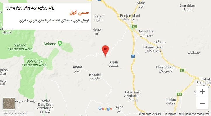 روستای حسن کهل بر روی نقشه