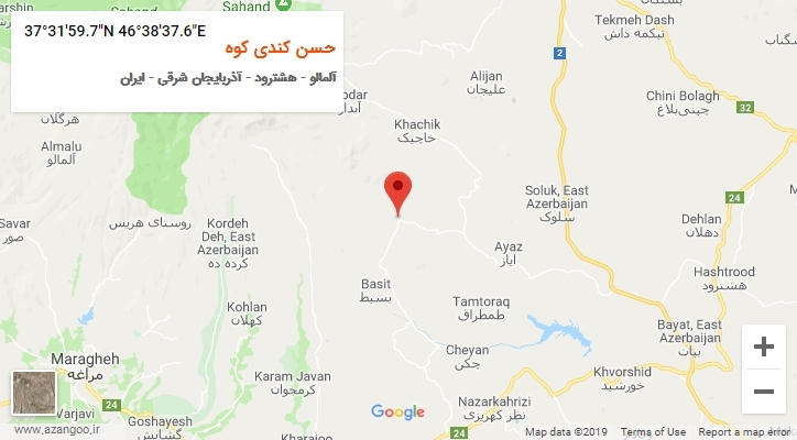 روستای حسن کندی کوه بر روی نقشه