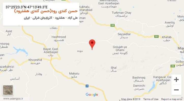 روستای حسن کندی رود(حسن کندی هشترود) بر روی نقشه
