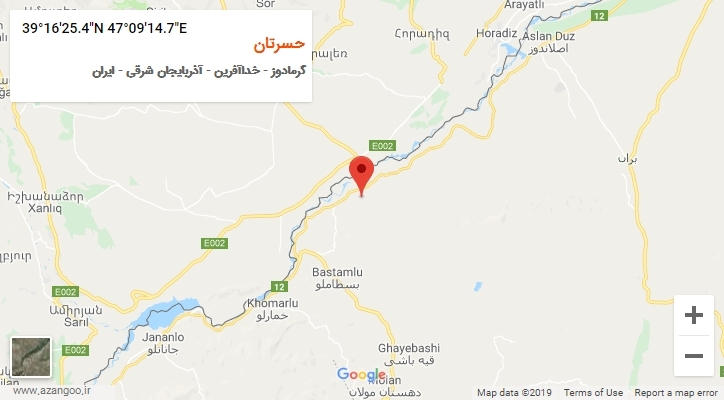 روستای حسرتان بر روی نقشه
