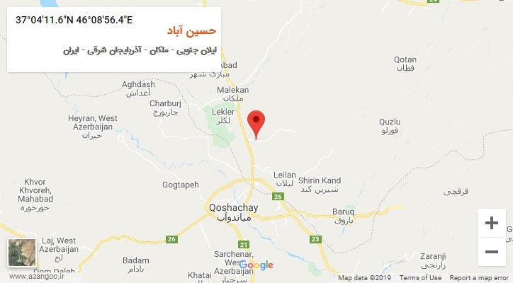 روستای حسین آباد بر روی نقشه