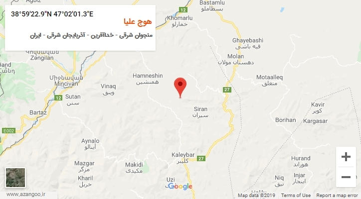 روستای هوج علیا بر روی نقشه