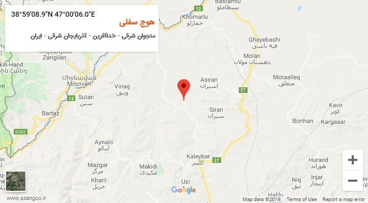 روستای هوج سفلی بر روی نقشه