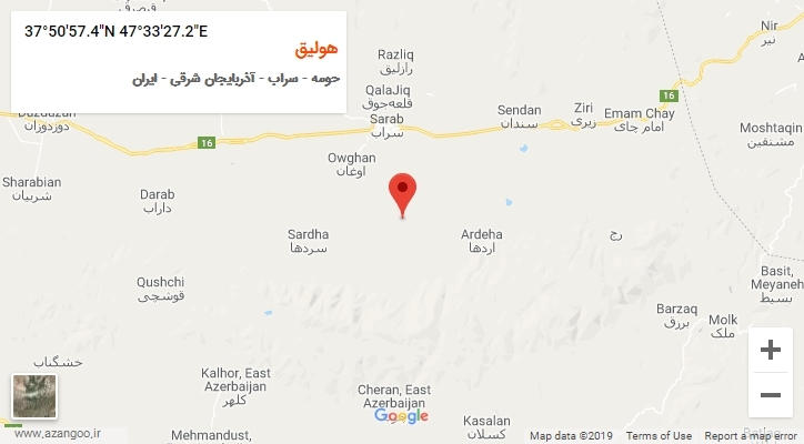 روستای هولیق بر روی نقشه