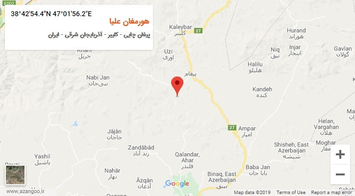 روستای هورمغان علیا بر روی نقشه