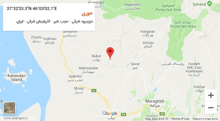 روستای حوری بر روی نقشه