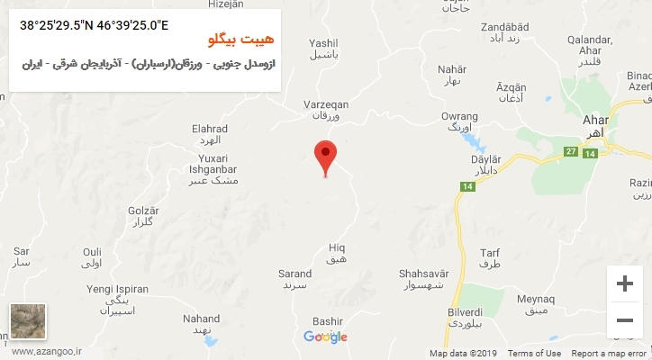 روستای هیبت بیگلو بر روی نقشه