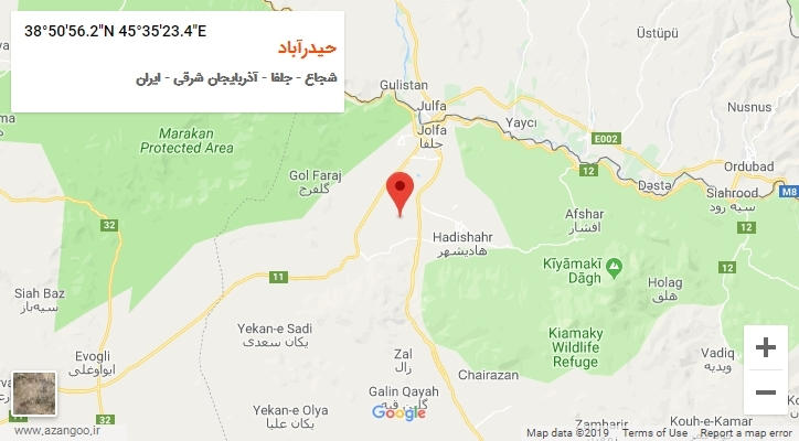 روستای حیدرآباد بر روی نقشه